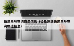 快递单号查询物流信息（极兔速递快递单号查询物流信息）