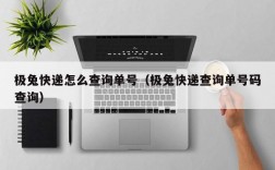 极兔快递怎么查询单号（极兔快递查询单号码查询）