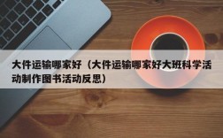 大件运输哪家好（大件运输哪家好大班科学活动制作图书活动反思）