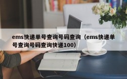 ems快递单号查询号码查询（ems快递单号查询号码查询快递100）