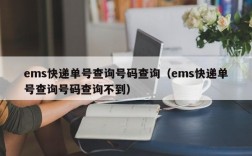 ems快递单号查询号码查询（ems快递单号查询号码查询不到）